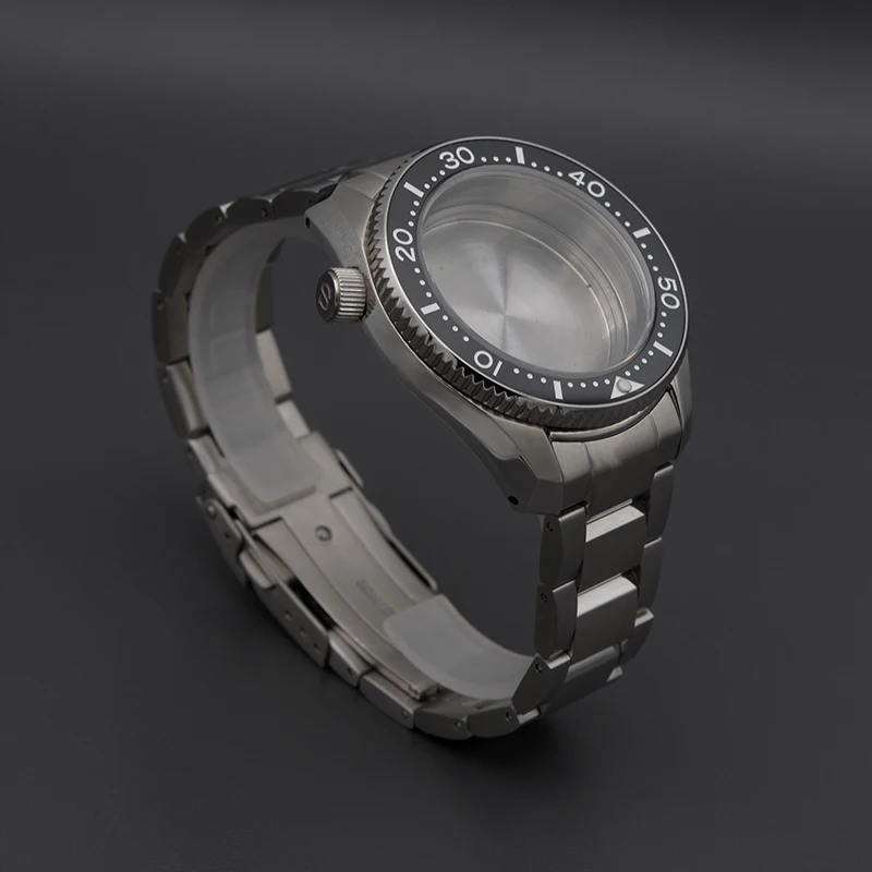 Watch Case With Bracelet Parts Solid 316L Stainless Steel Watch Strap Fit SPB185 SPB187 Diver Watch Case Deployment Buckle