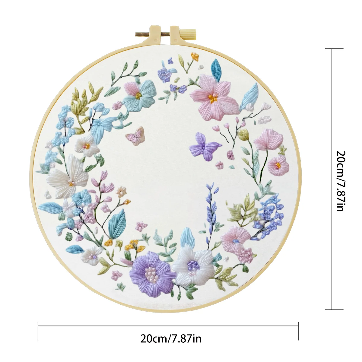 1 Stück 20X20CM/15X15CM 7,87/6,3 Zoll Blumen-Stickerei-Starter-Kit DIY-Kit DIY-Stickerei-Set Handarbeiten Heimdekoration Malerei – Detail 4