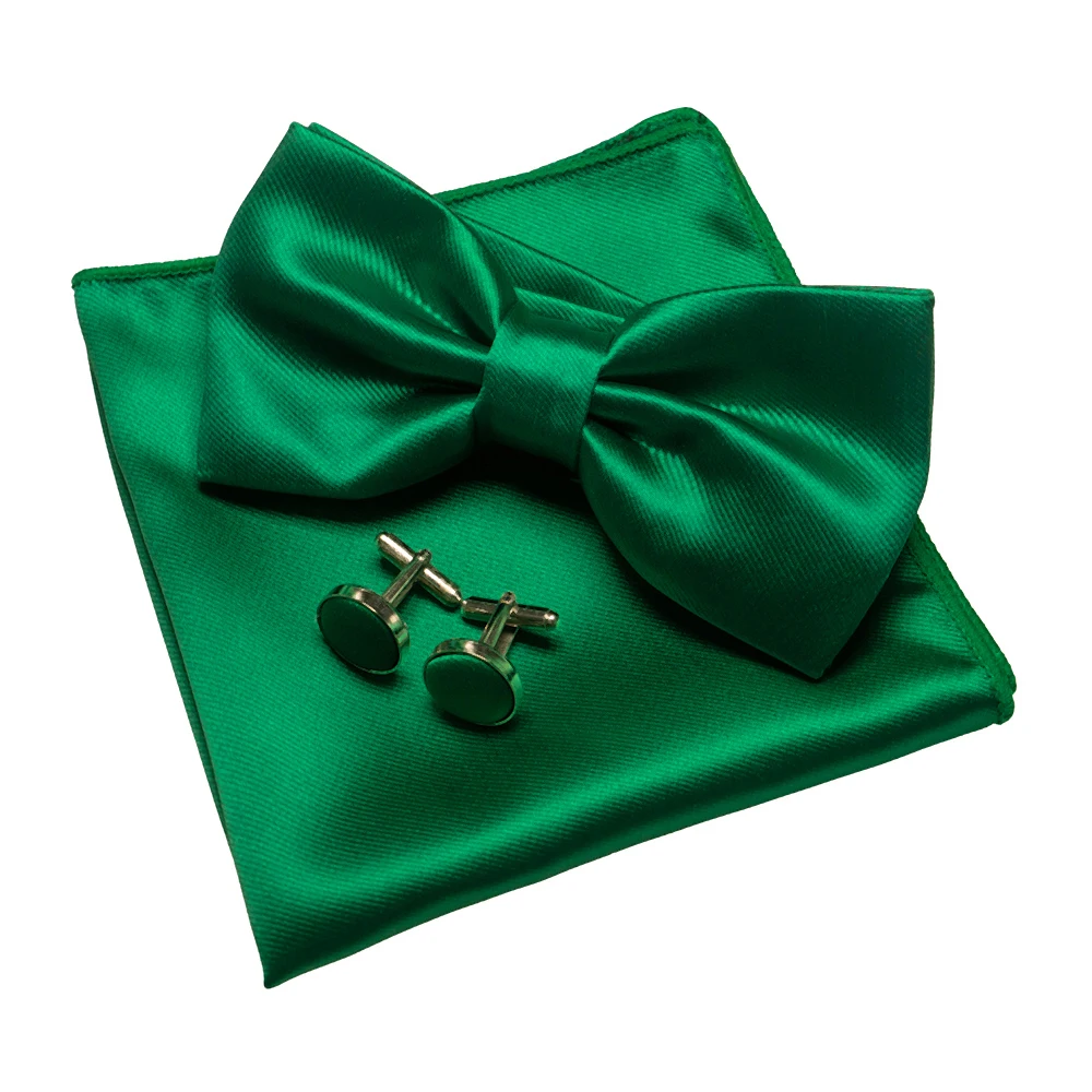 EASTEPIC Herren-Fliege-Sets, einschließlich exquisiter Manschettenknöpfen und weichen Taschentüchern, glänzendes Accessoire aus Satin für Männer bei Hochzeiten – Detail 7