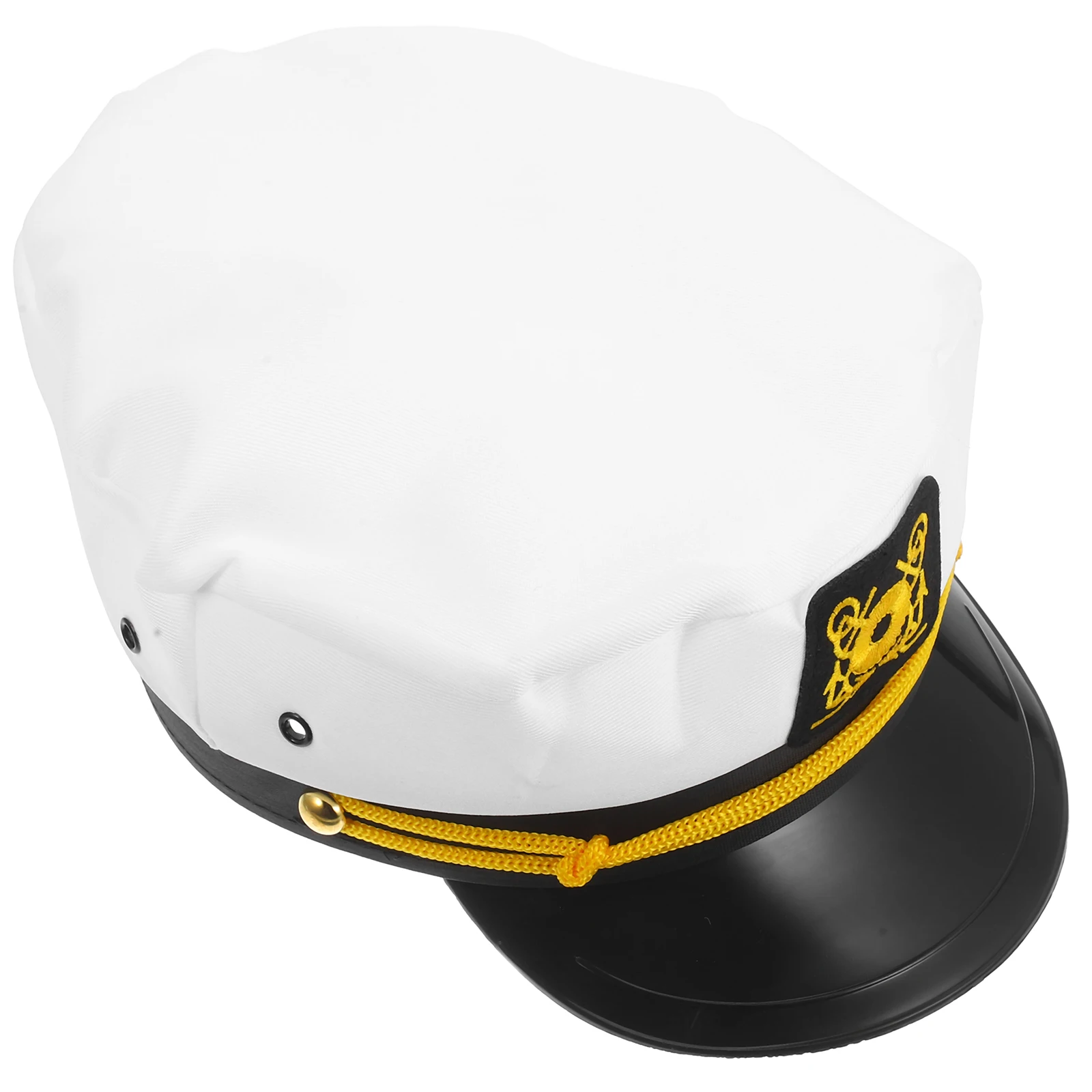 

Sailor Hat Navy Captain Kids Yacht Polyester Admiral Costume Child White Embroidery Adjustable Outdoor Party Travel Sports