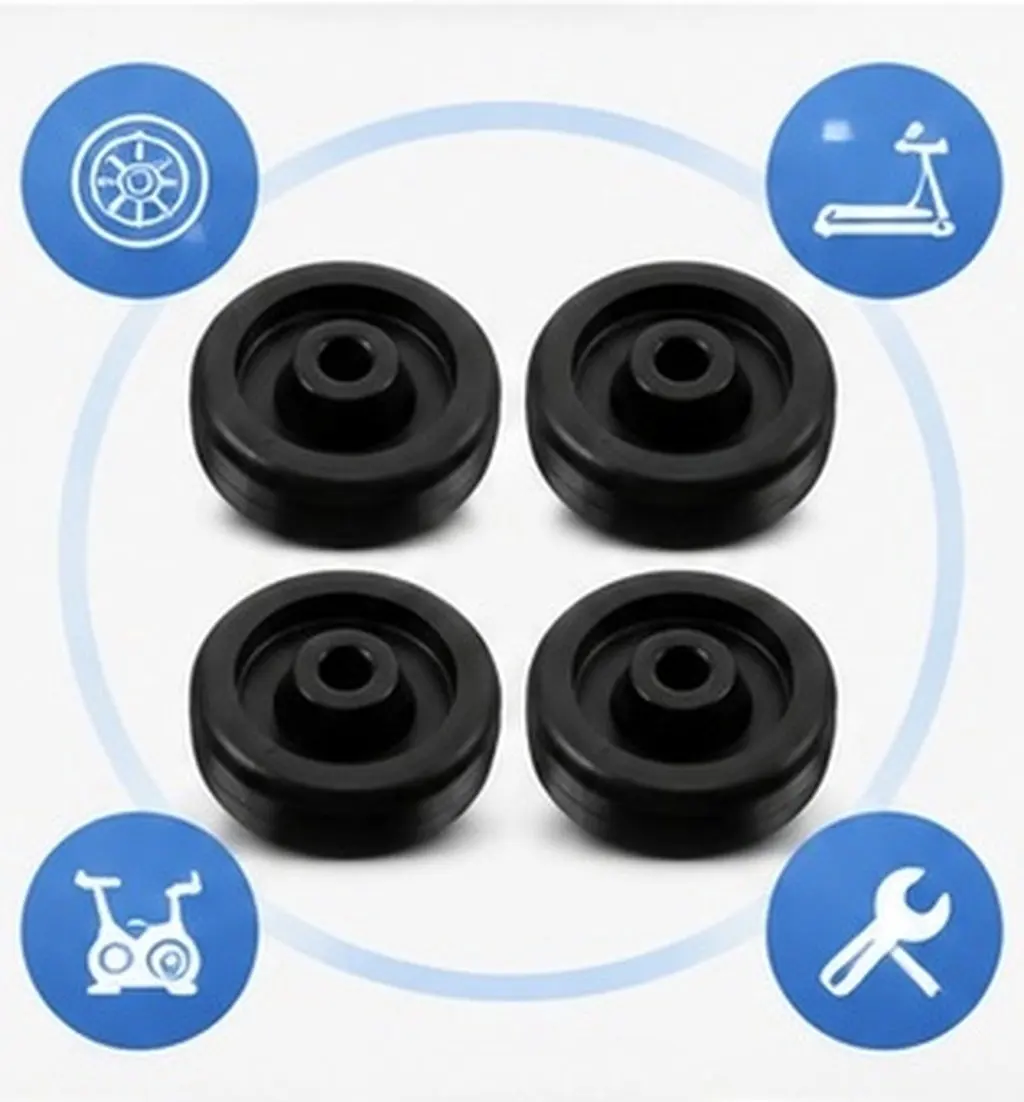 4Pcs Gym Roller Accessories Equipment Wheels PP Pa Construction Easy Installation Smooth Mobility Treadmill