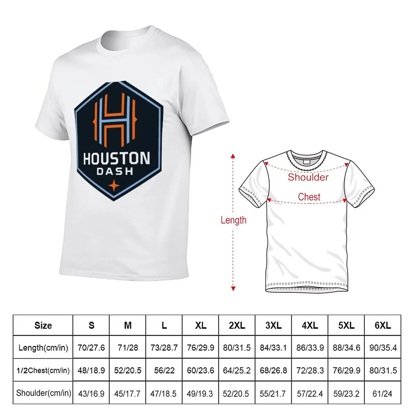 New Houston logo Dash logo T-Shirt Short sleeve plus size t shirts cute clothes custom t shirt Men's t-shirts