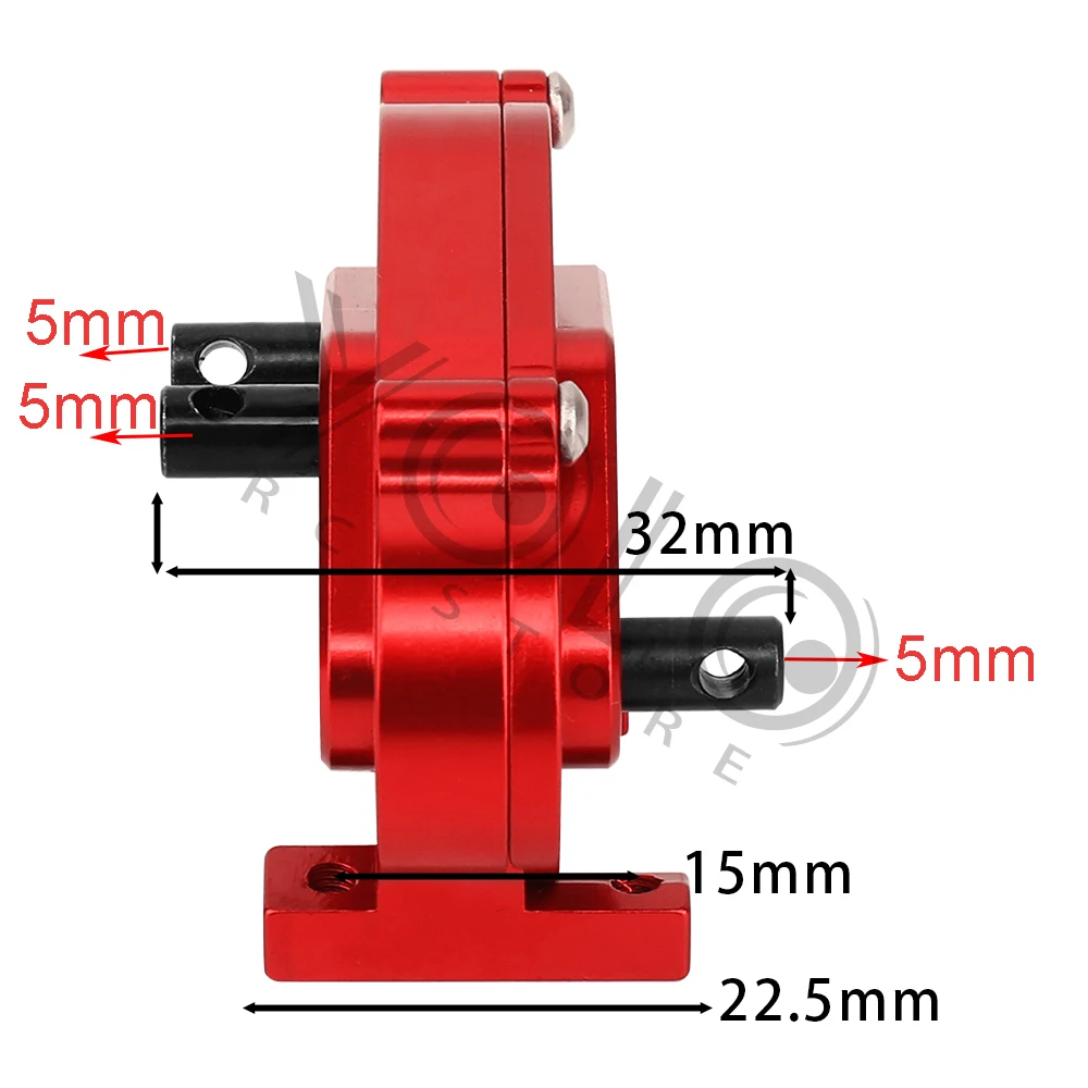 LCG Metal Prefixal Gearbox Front Motor Transmission Transfer Case 30% Overdrive For 1/10 RC Crawler SCX10 I II 90046 Capra TRX4