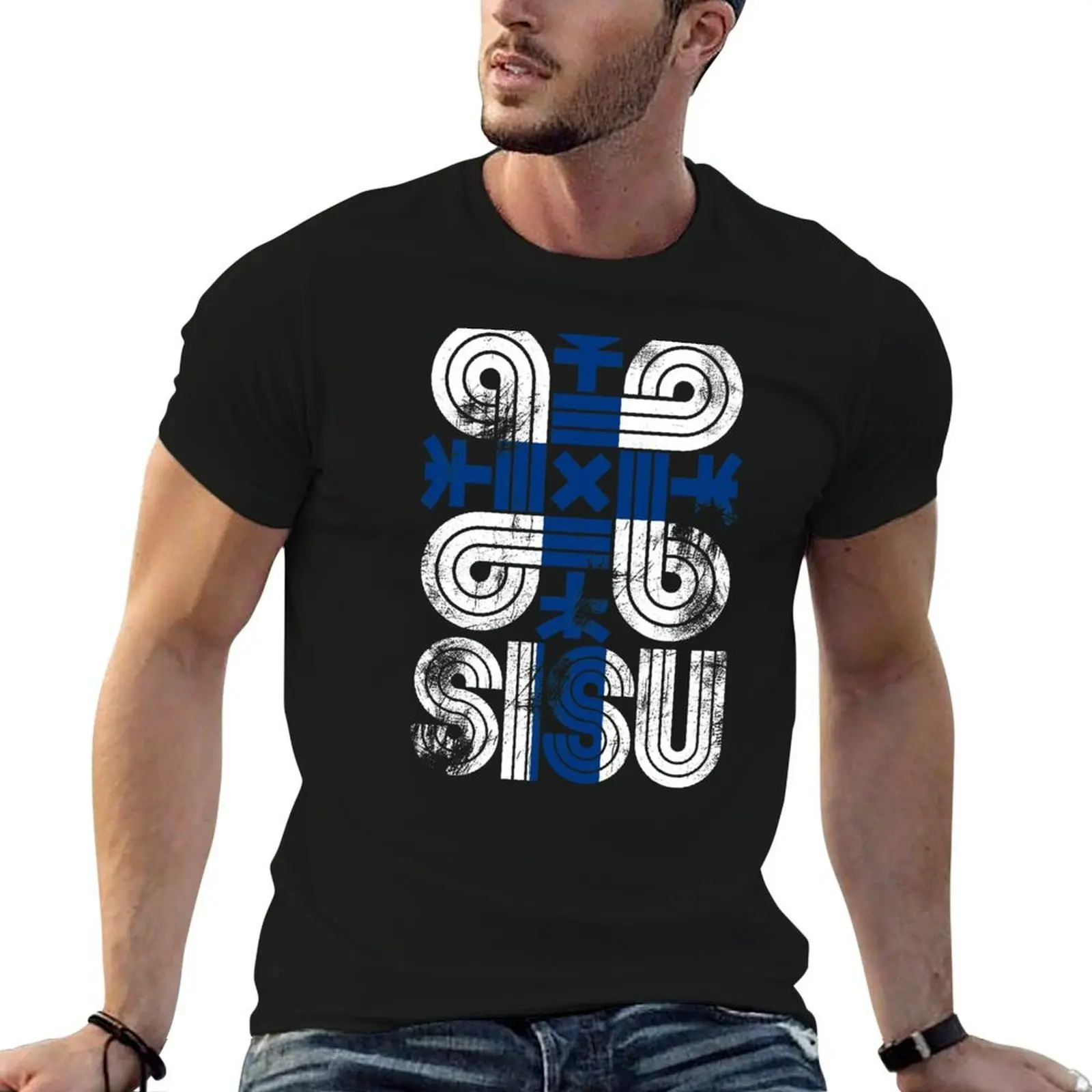 Sisu Finnish Symbol of Protection Rune T-Shirt for a boy anime mens workout shirts