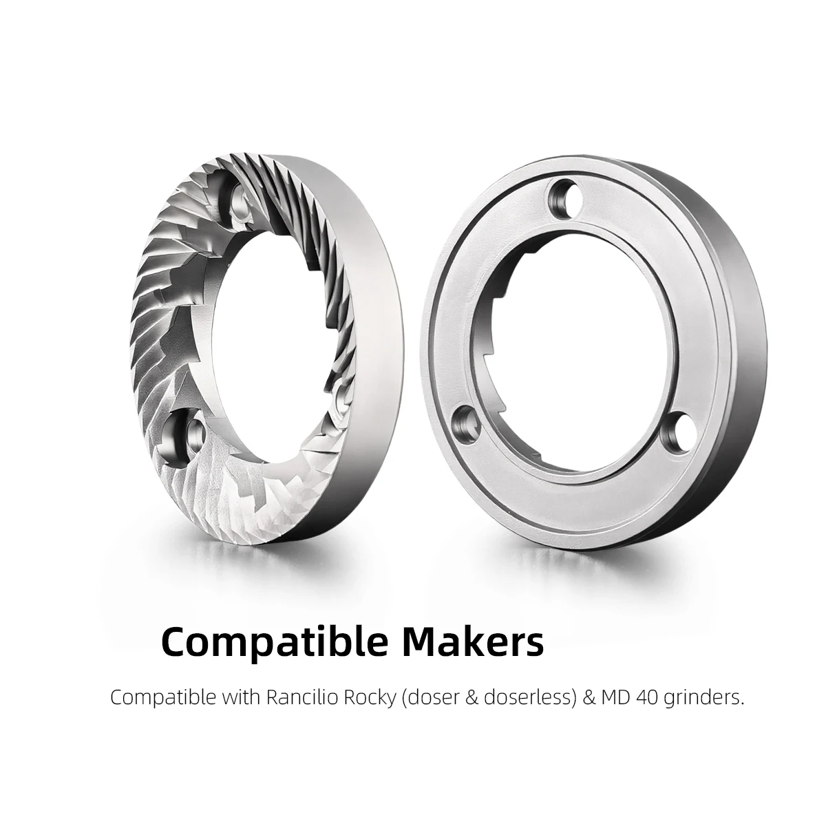 Coffee Grinder Burr Replacement Set Compatible With Rancilio Rocky (Doser & Doserless) & MD 40 Espresso Grinders