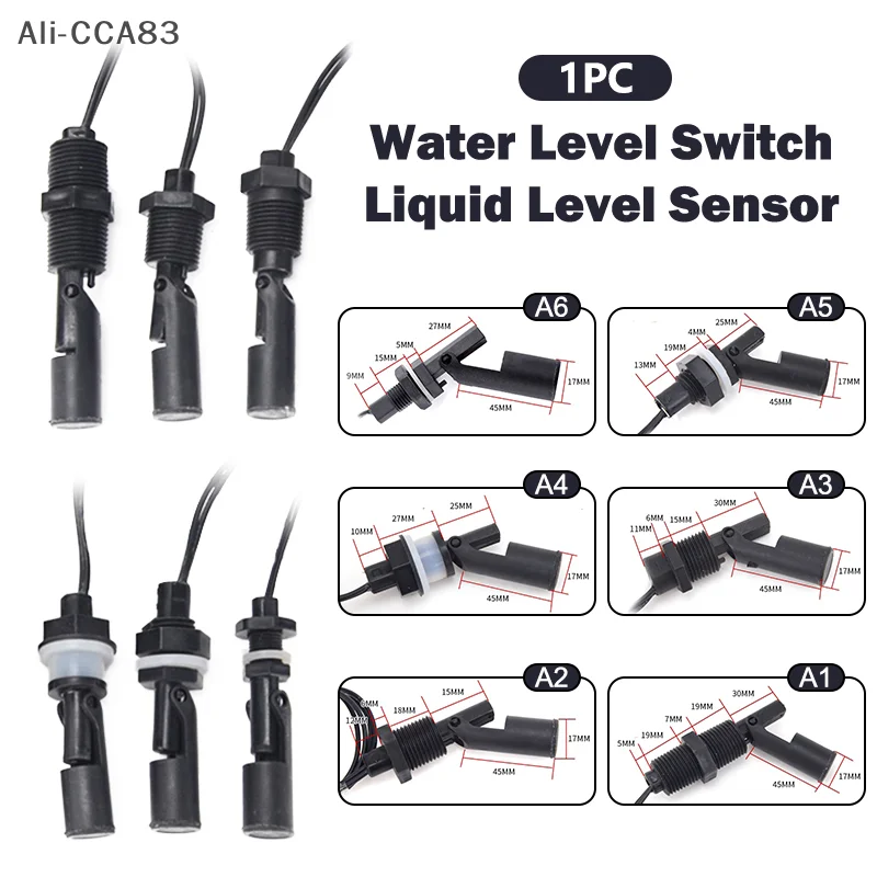 

1Pc 12V-110V Water Level Switch Liquid Level Sensor PP Plastic Ball Float Switch Water Level Switch