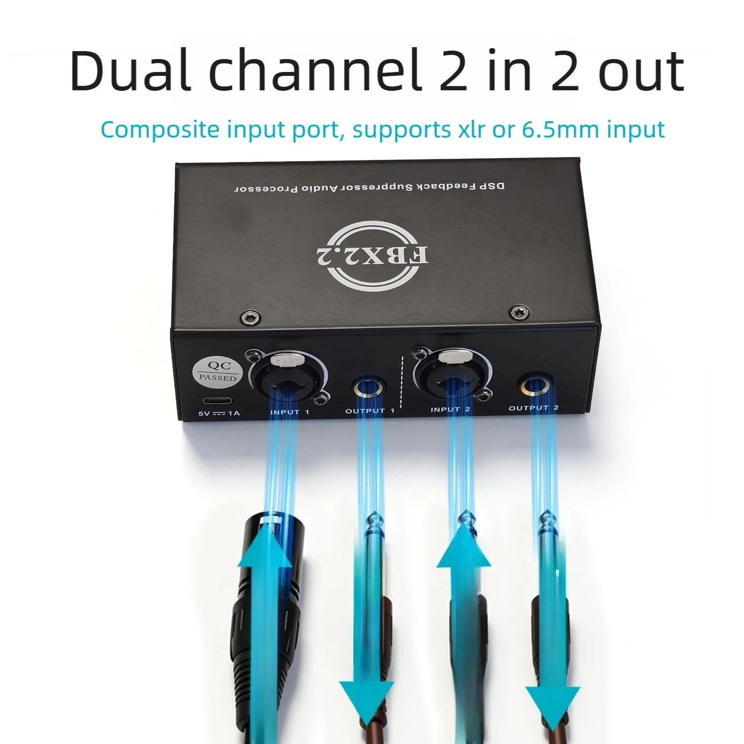 One-click Microphone Anti-hum Feedback Suppressor, Household KTV Conference Microphone, Performance Frequency Shift Device
