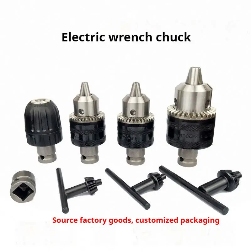10/13/16mm Drill Chuck,1/2-20UNF 3/8-24UNF Mount Impact Driver Chuck Conversion Hex Shank/SDS-Plus Square Adapter with Chuck Key