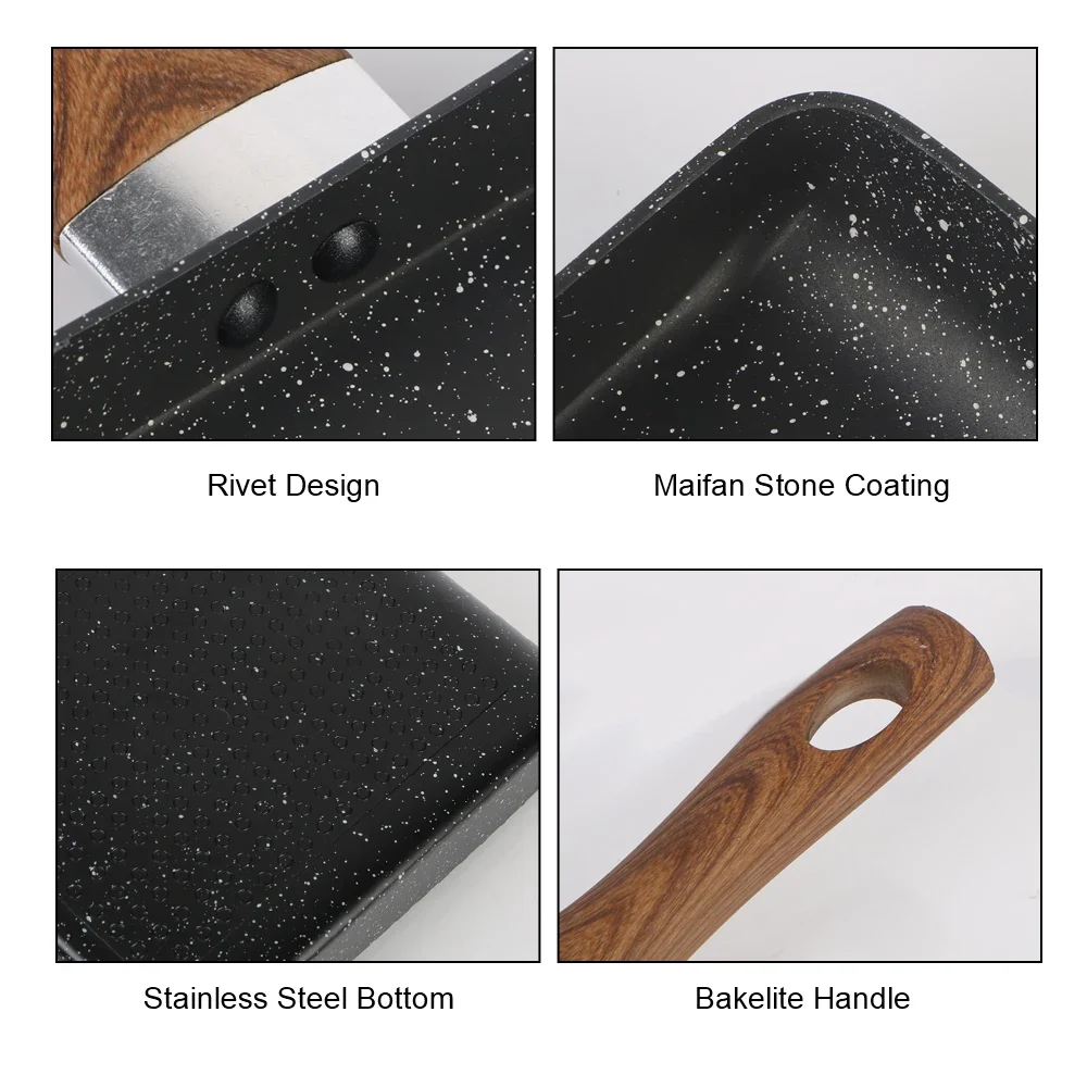 Cookware Fry Egg Pancake Kitchen Pot Breakfast Make Black Frying Pan Non-Stick Pan Mini Crepe maker Pancake pan