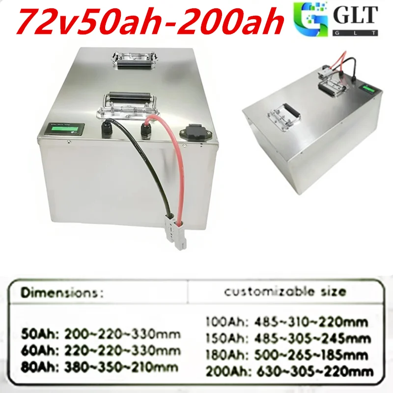 72V Lifepo4 Lithium Battery for Electric Scooter Motorcycle Tricycle - 50Ah 60Ah 80Ah 100Ah 150Ah 180Ah 200Ah Four-Wheel Car