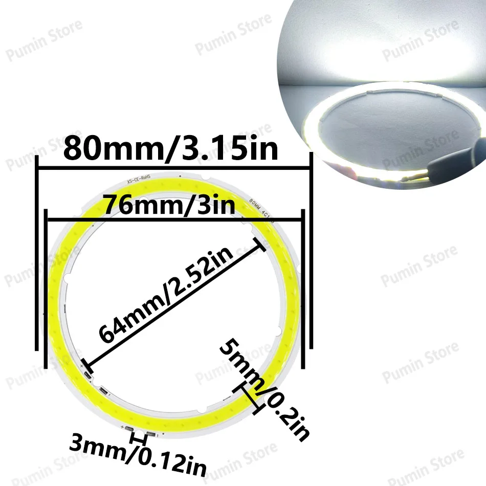 Angel Eyes 12V LED COB Runde Ring-Glühbirne Lichtquelle Warmweiß Kaltweiß 20-120mm LED-Chip-Modul Dekorative Heimbeleuchtung Deckenlampe