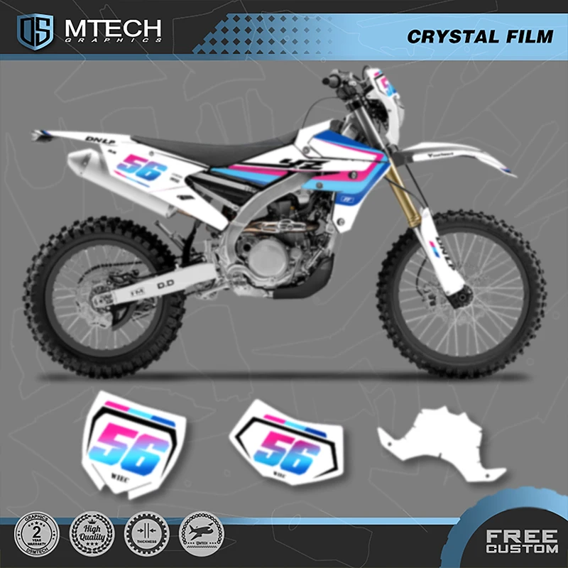 DSMTECH فريق الرسومات خلفية ملصق لاصق لامع ورائع أطقم لياماها WR250F WRF250 2015 2016 2017- 2019 WR450F WRF450 2016-18 005