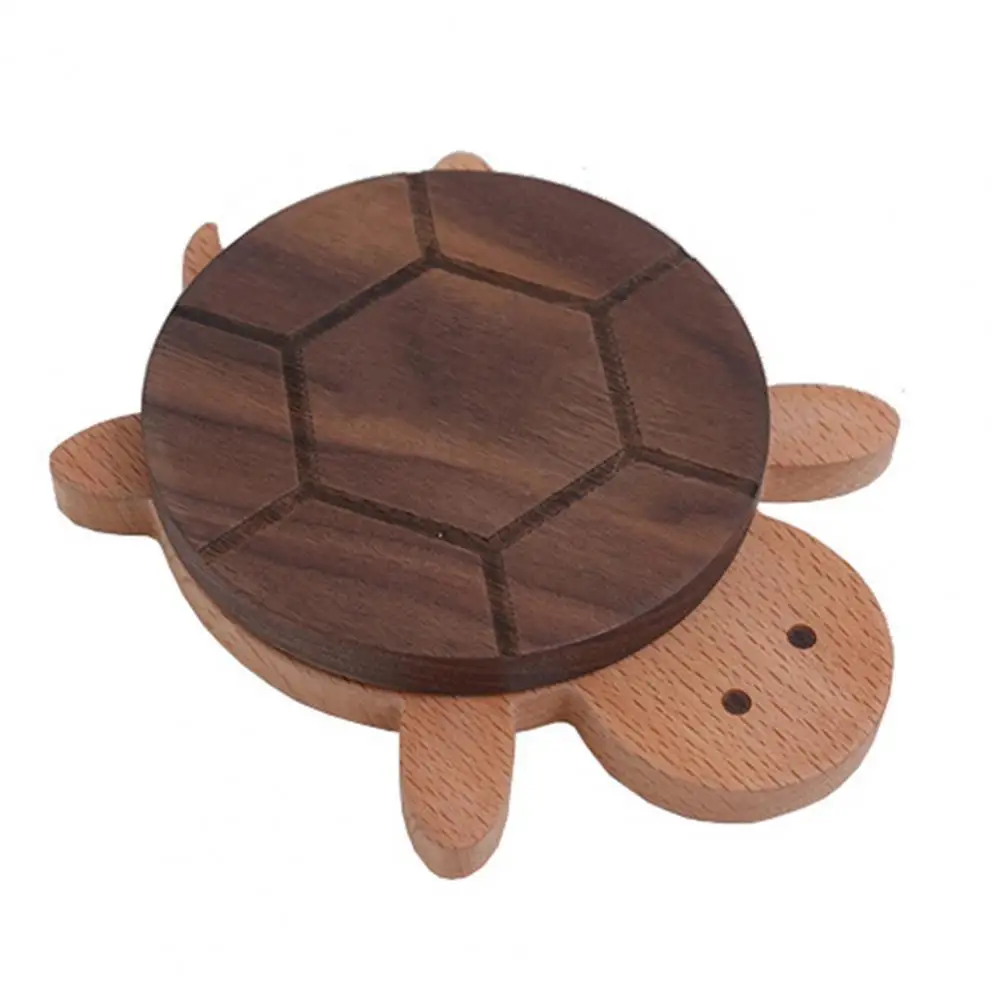 

Non-slip Drink Coasters Turtle-themed Home Decor Handcrafted Wooden Turtle Coasters Set for Office Home Non-slip Table