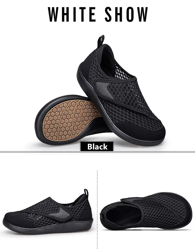 Neue Modische Herren-Sneaker Atmungsaktive Paar-Schuhe mit Breiter Zehenbox Barfußschuhe Bequeme Diabetiker-Schuhe Mesh Herren Freizeitschuhe zum Gehen – Detail 29