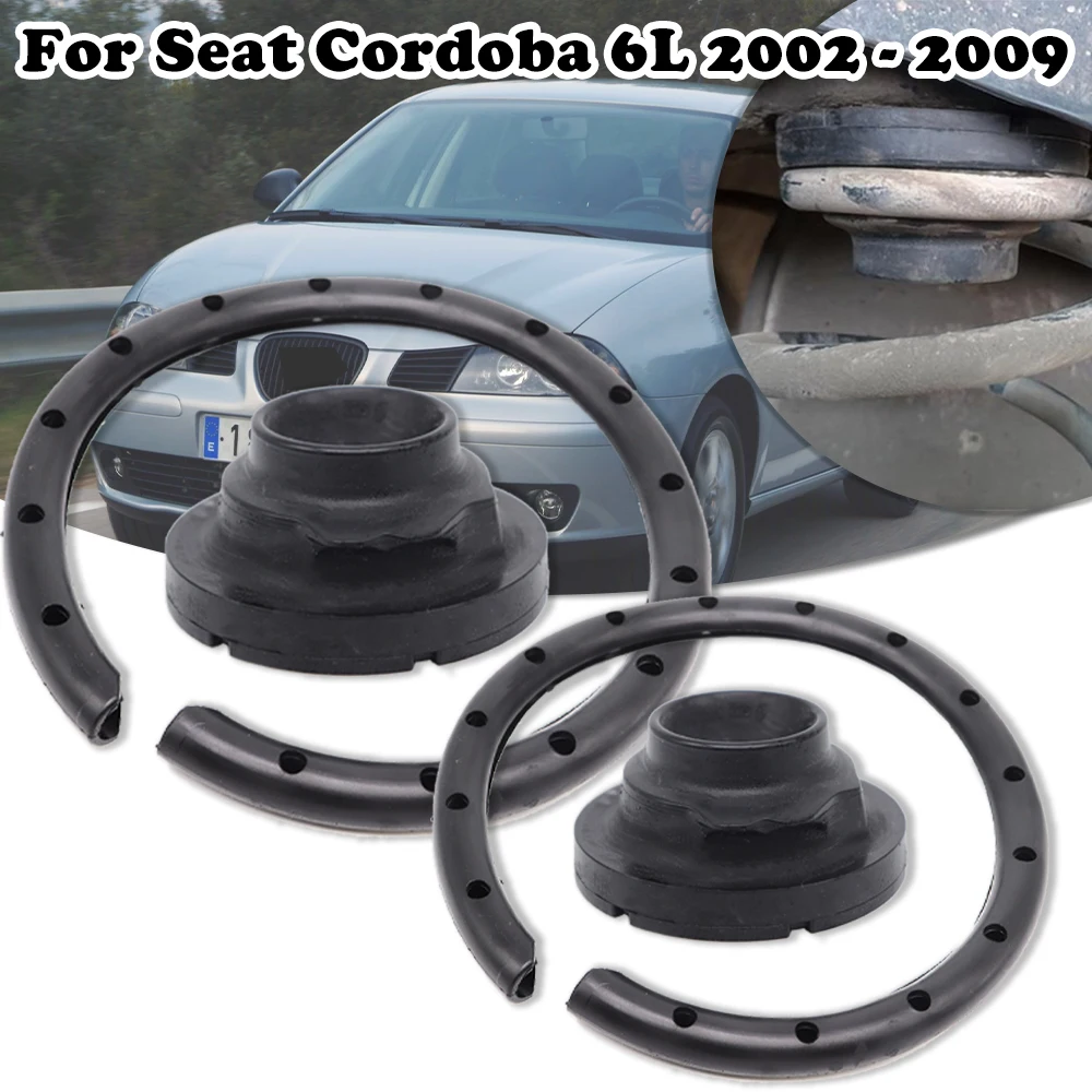 2Pcs Rear Axle Coil Spring Isolator Mount Plate Shock Absorber Sleeve For Seat Cordoba 6L 2002 2003- 2009 Top strut mount buffer