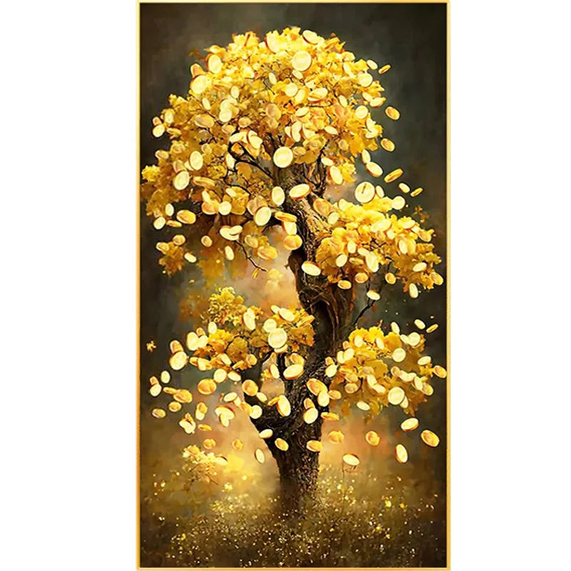 5D Diamond Painting Golden Money Tree Diamond Art Embroidery Gifts Restaurant Office Home Decor DIY Diamond Cross Stitch Kits