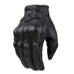 rekawice motocyklowe motorbike Retro Pursuit Perforate In Vera Pelle Guanti Da Moto Moto Impermeabile Guanti Moto Protettiva Gears Motocross Guanti regalo