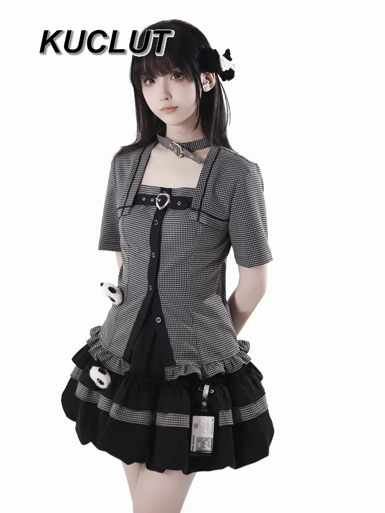 

College Suit Japanese Style Skinny Short Sleeve Top and Casual Skirt Set Fashion Two Piece Sets Womens Outifits Summer 2025 New