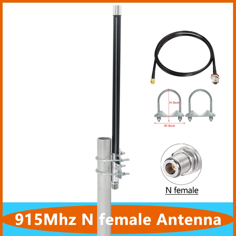 

N female Base Statio 915Mhz Lora Helium Hotspot Miner Omn Antenna Outdoor IP67 Waterproof 8DBI WiFi FRP Fiberglass Aerial