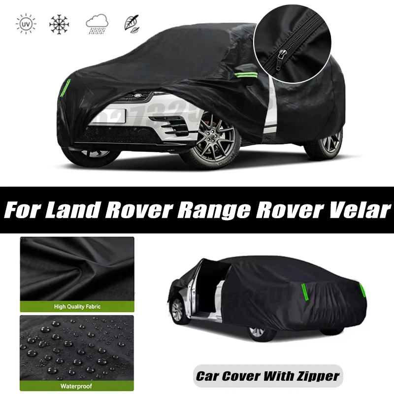 For Land Rover Range Rover Velar Car Covers Outdoor Waterproof Sun Rain Snow Protection UV Car Zipper Design Car Cover Accessory
