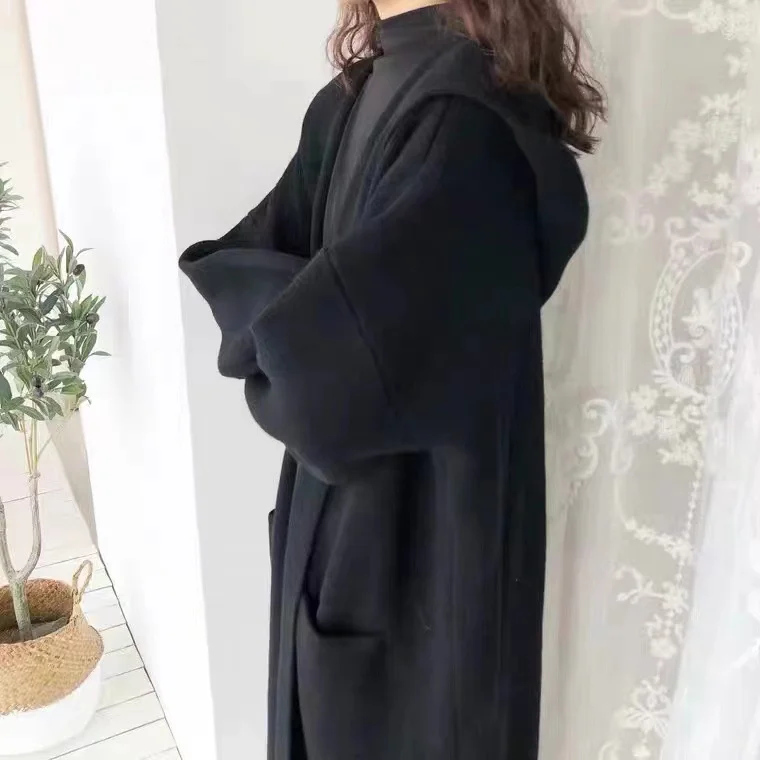 

Mid-Long Cardigans Navy Womens Autumn Trendy Fur Fairycore Tweed Knitthing Argyle Varsity Crew-Neck High-End Knitting Ladies Y2K