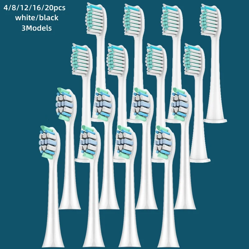 Cabezal de cepillo de dientes eléctrico de 3 modelos compatible con los modelos de la serie Philips Sonicare HX3/HX6/HX9
