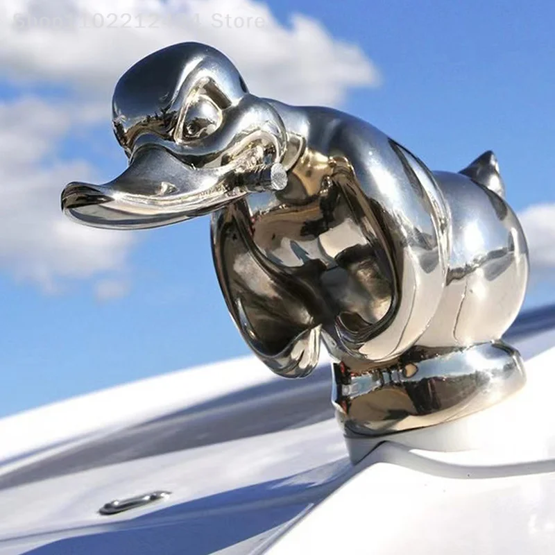 Angry Duck Car Hood Ornament Auto Front Hood Car Sticker Car Dashboard Alloy Strong Duck Decor For Car Decoration Accessories