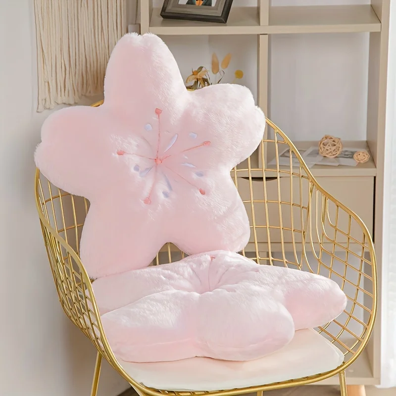 

Ultra Soft Heart Pillow Cherry Blossom Pink Plush Colorful Flower Accents Living Room Bedroom Decor Princess Style Gifts
