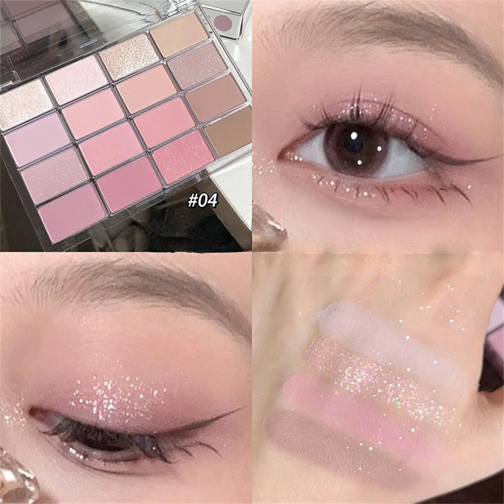 16Color Low Saturation Full Matte Cool Atmosphere Earth Color Pure Eye Shadow Lasting Powder Korean Tea Apricot Eye Makeup Daily