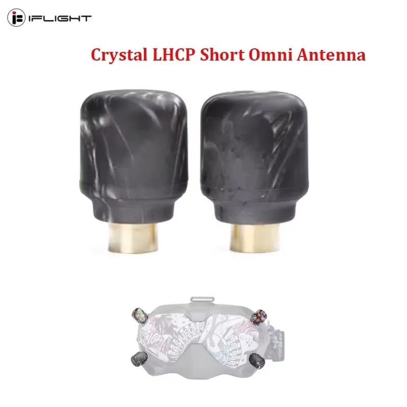 

2pcs iFlight 2025 New Crystal LHCP RP-SMA Short Omni Antennas for DJI Digital FPV Goggle