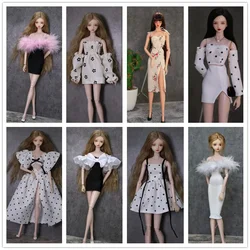 Clothing set 2023 new / top skirt knitting Slim feather dress outfit for 30cm xinyi Fr2 BJD ST barbie doll / 1/6 doll clothes