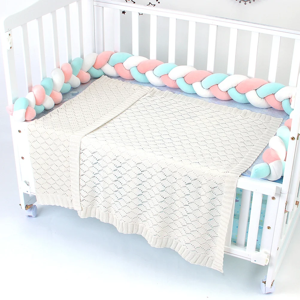 

Baby Winter Blanket Knitted Hollowed-Out Design Stroller Sleeping Grey Warm Lightweight Comfortable Baby Blanket