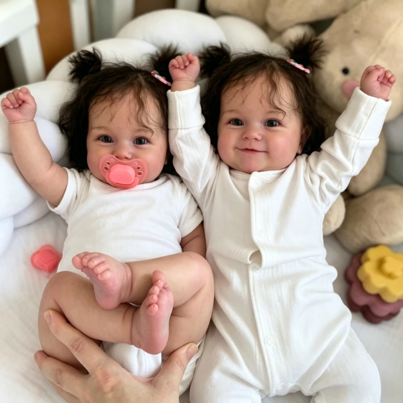 

48cm Soft Body Reborn Baby Dolls Newborn Maddie Hand-rooted Hair with 3D Skin Multiple Layers Painting