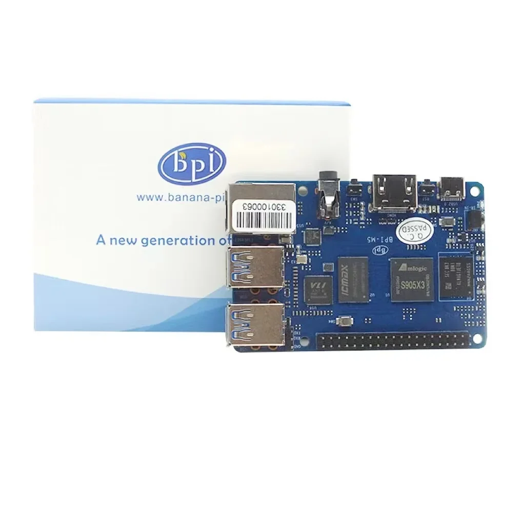 الموز PI BPI-M5 Amlogic S905X3 رباعية النواة ARM Mali G31 4GB LPDDR4 RAM 16GB eMMC فلاش دعم لينكس أوبونتو ديبيان لوحة واحدة