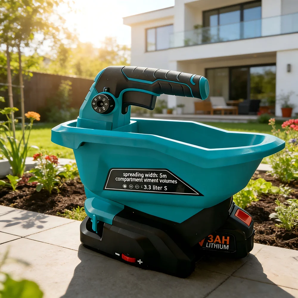 Agricultural Lithium Battery Electric Fertilizer Spreader and Sowing Machine Grass Seed Vegetable Small Seeder for Makita 18V