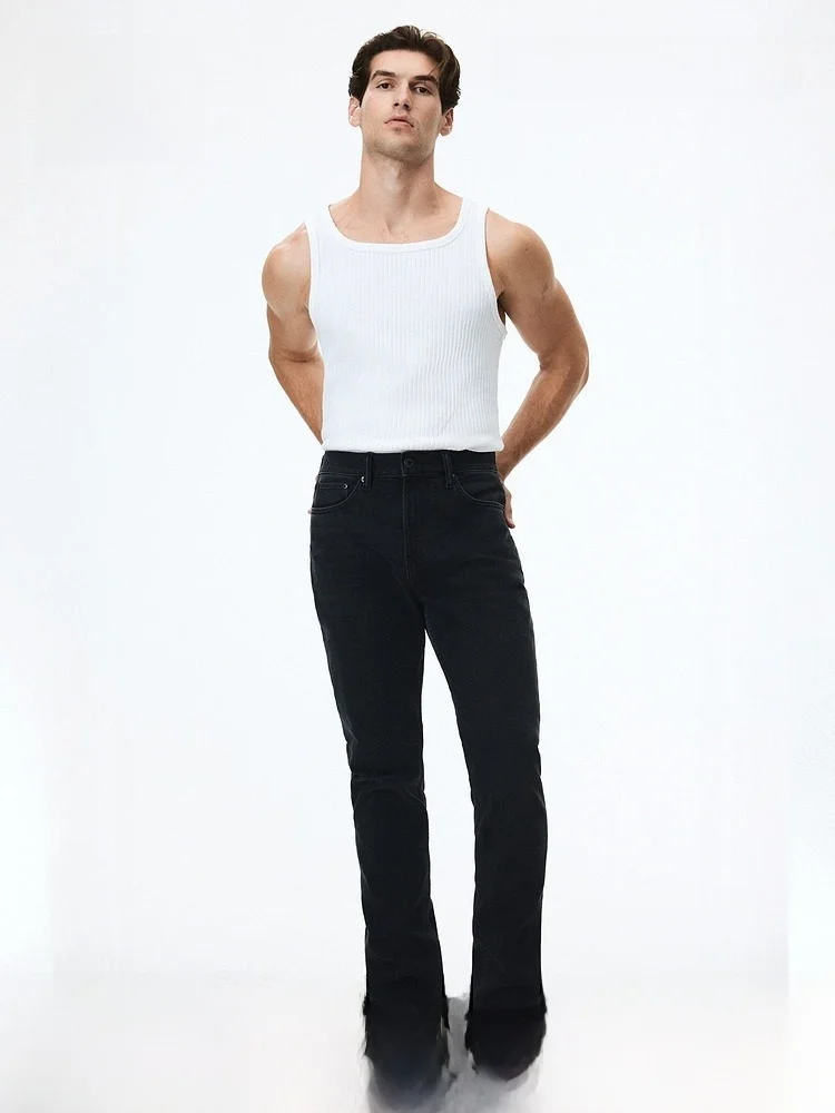 

H&M Men's Jeans Casual Straight Fit Fashionable Long Trousers Summer 2025 Cotton 98% Polyurethane Elastic Fiber 2%