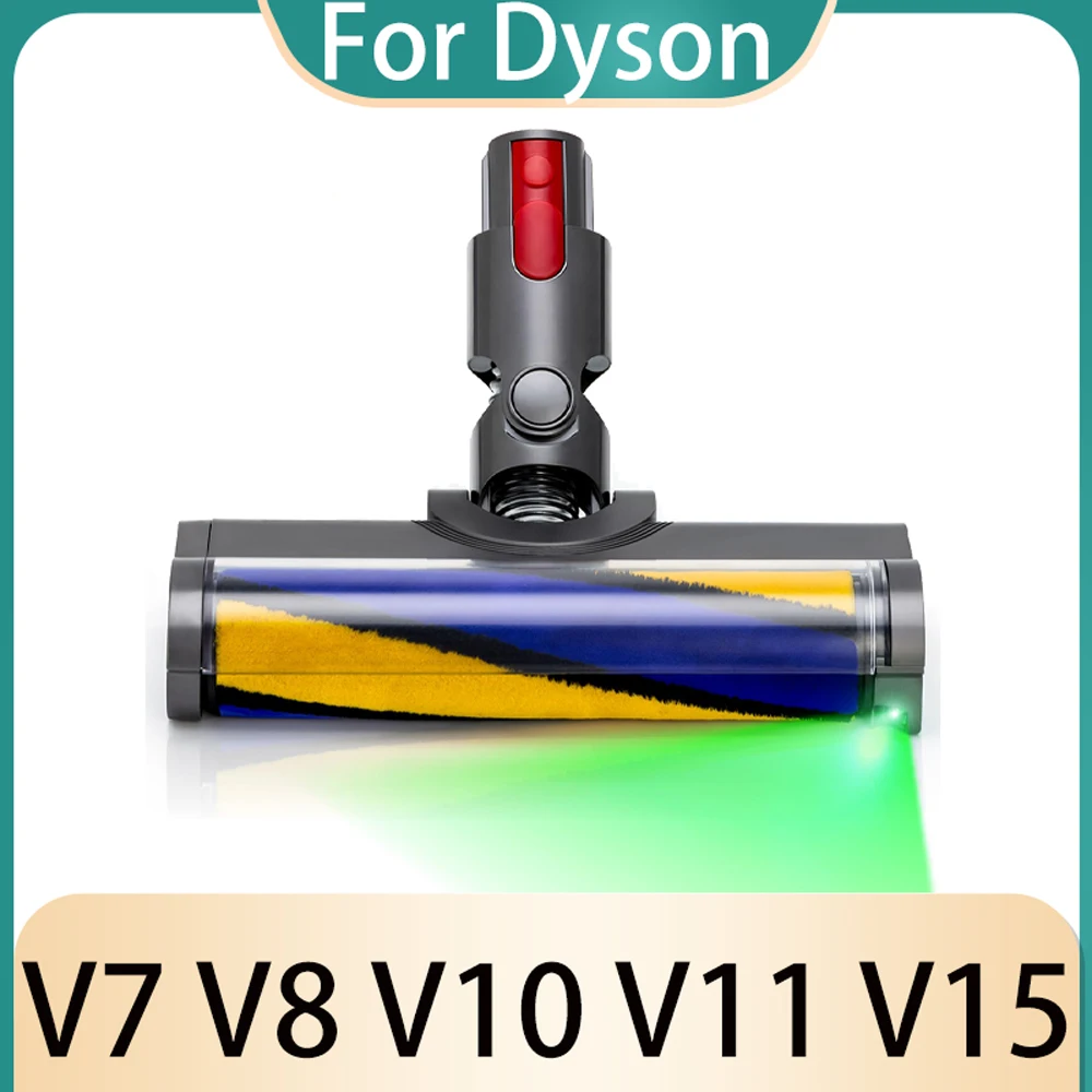 Laser Brush For Dyson V8 V15 V10 V11 V7 Accessories Roller Brush Head Replacement With Green Dust Light Green Motorhead Parts