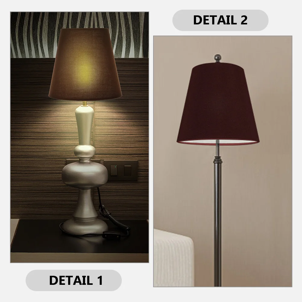 

2Pcs Cloth Lamp Shade Rustic Replacement Lampshade Simple Lightweight Design for Table Desk Floor Light Cover Household Lamp