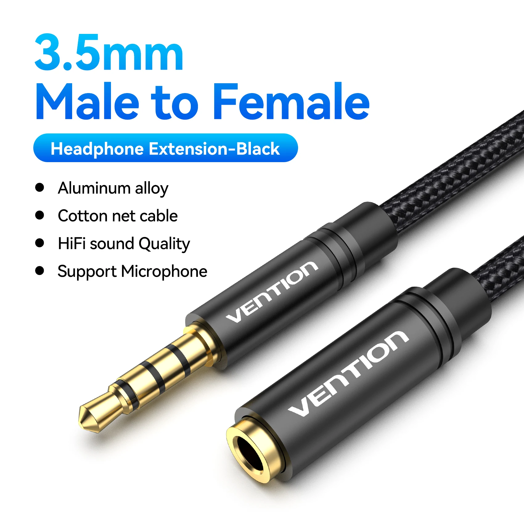 Ventie Jack 3,5 mm audio-verlengkabel voor laptop PC TV Huawei Xiaomi Stereo 3,5 mm Jack Aux hoofdtelefoon luidsprekerkabel Extra
