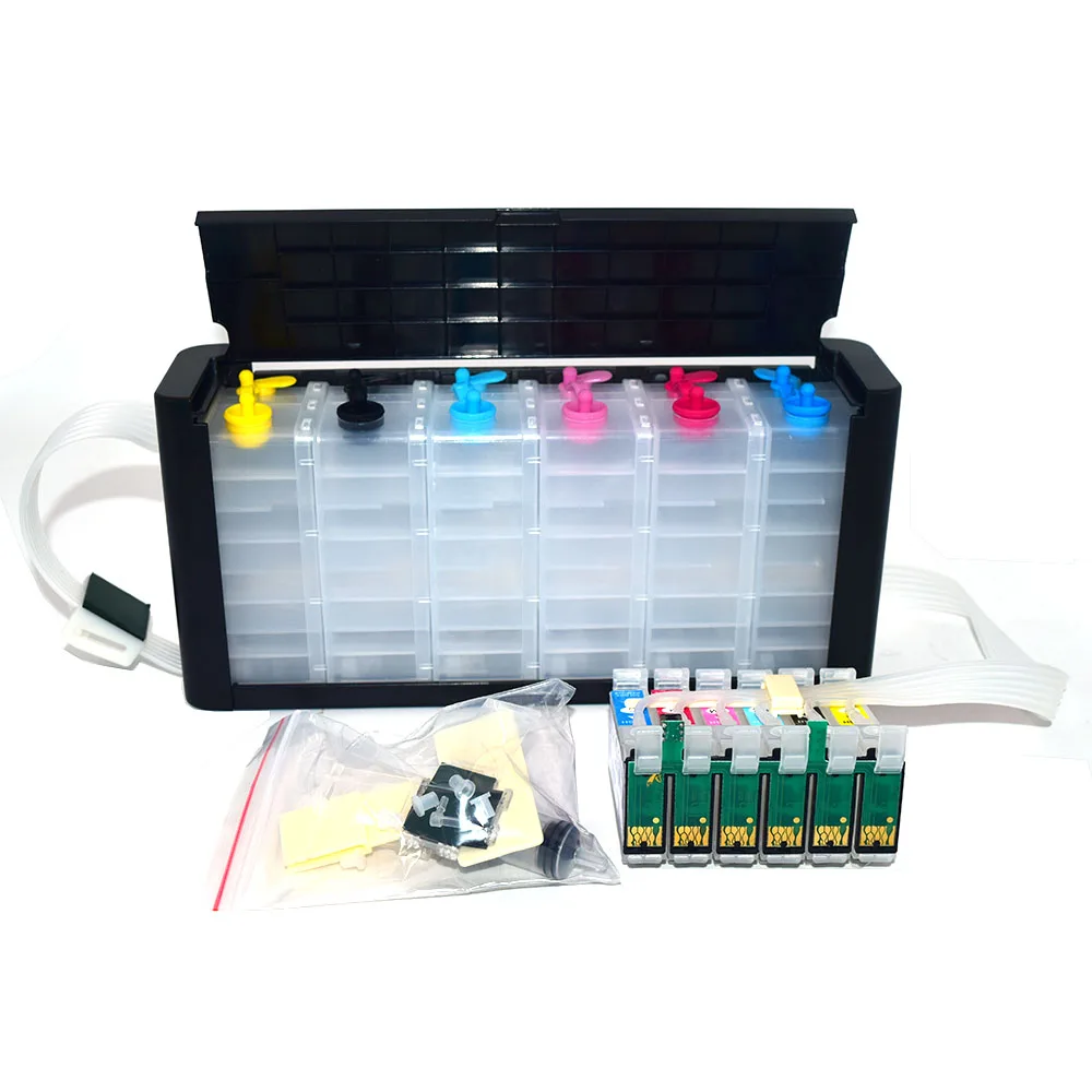 6 Colors 82N T082 Continuous Ink Supply System For Epson T50 T59 R270 R290 RX615 TX650 Ciss ink system For Epson T0821N -T0826N