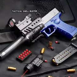 Pistola de aire de eyección de carcasa G17 para niños, balas de dardos suaves, pistola Airsoft, regalo de tiro para deportes al aire libre, actualización