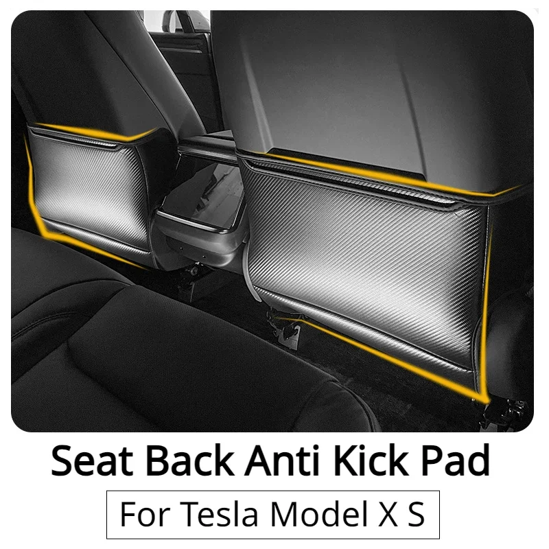 For Tesla Model X S Seat Back Anti Kick Pad Leather Rear Backrest Half Pack Protective Pad ModelX Car Interior Accessories 2023