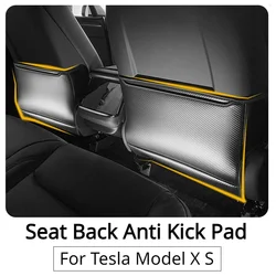 Almohadilla protectora antipatadas para el respaldo del asiento del coche, accesorio de cuero para el Interior del coche, medio paquete, para Tesla Model X S, 2023