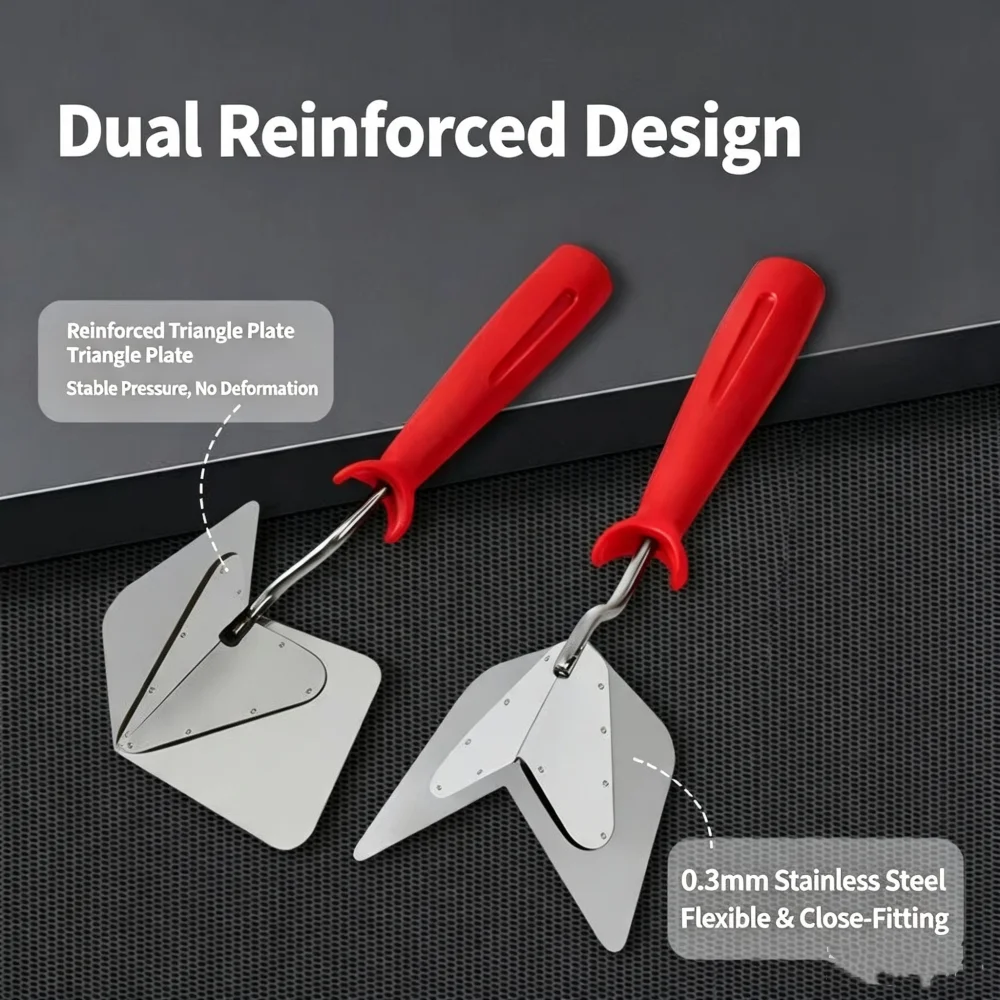 Stainless Steel Inside Outside Corner Tool, Multi-Functional Drywall Plastering Trowel, Gypsum Finishing Scraper for Wall Corner
