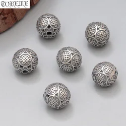 100% 925 silver Chinese Knot Beads Sterling Silver Lucky Knot Loose Beads DIY jewelry findings Good Luck Beads