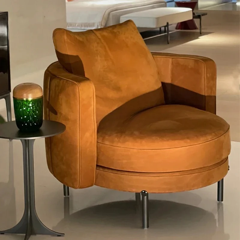 

Легкий роскошный одиночный стул, итальянский минималистичный диван-кресло, кресло для отдыха из матовой кожи