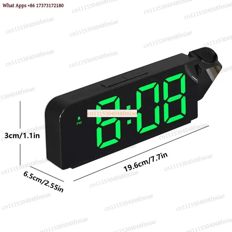 k3 Projection Alarm Clock for Heavy Sleepers, LED Digital Bedside Clock with Temperature & Date Display