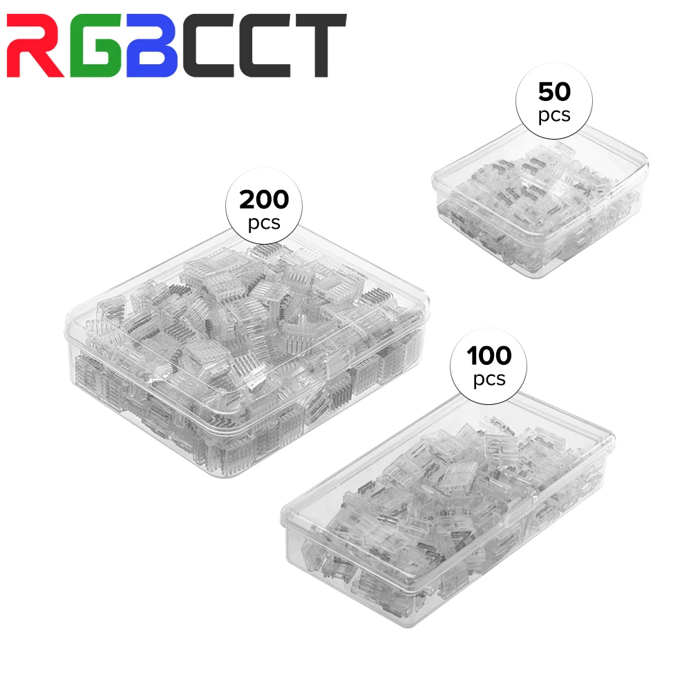 50 sztuk 100 sztuk 200 sztuk przezroczyste złącze lutowane WS2811 WS2812B WS2815 5050 RGBW RGBCCT SMD FCOB DIM CCT listwy RGB LED