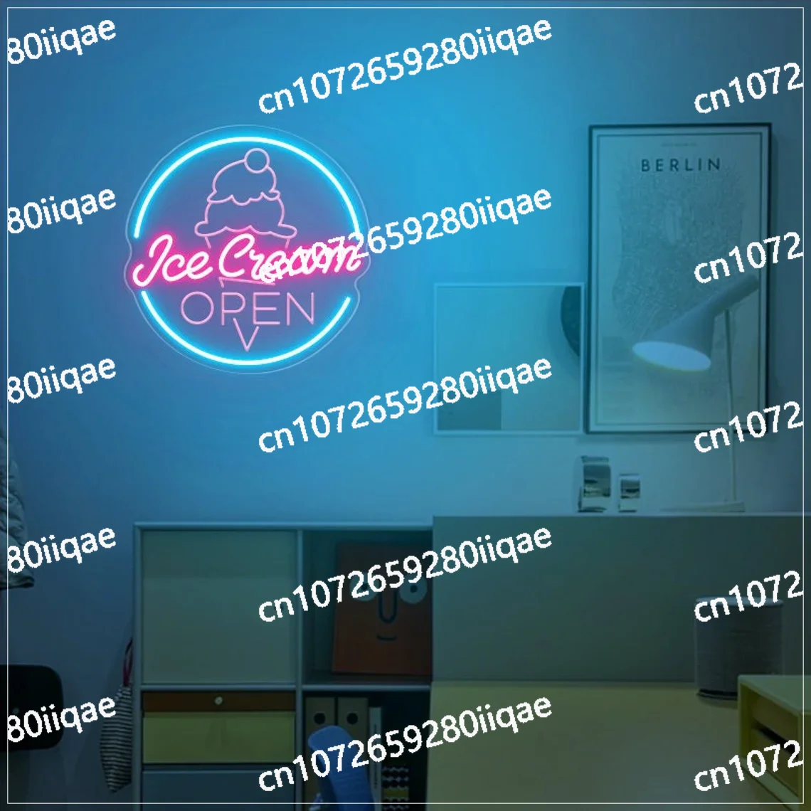 

Ice Cream Open Neon Sign Wall Art Decor Business Coffee Shop Neon Ice Cream Store Open Sign Aesthetics Wall Art Hanging