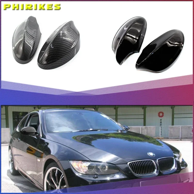 

Black Carbon Fiber Auto Car Rearview Side Mirror Cover Cap Rear View Mirror Housing For BMW 3 Series E90 318 320i 325i 330i